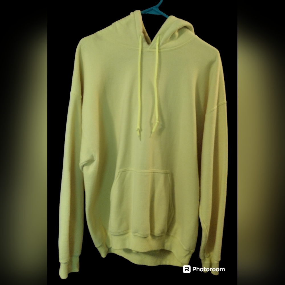 Gildan Men's Neon Yellow Heavy Blend Hoodie Pullover Sweatshirt Size LG